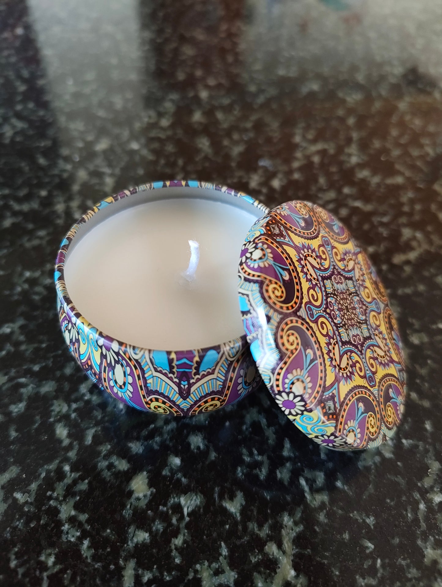 Frosted Forest Mandala Tin Candle