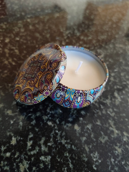Frosted Forest Mandala Tin Candle