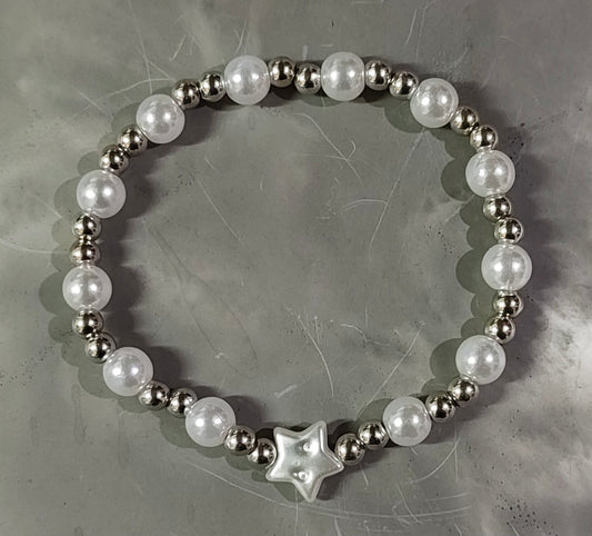 Silver Star Pearl Bracelet