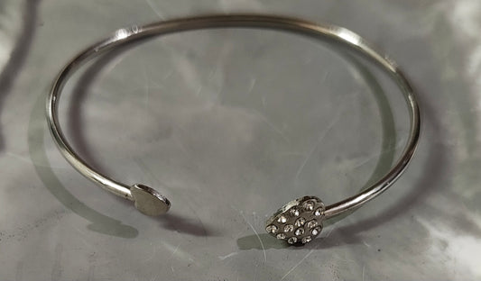 Silver Heart Arrow Bangle