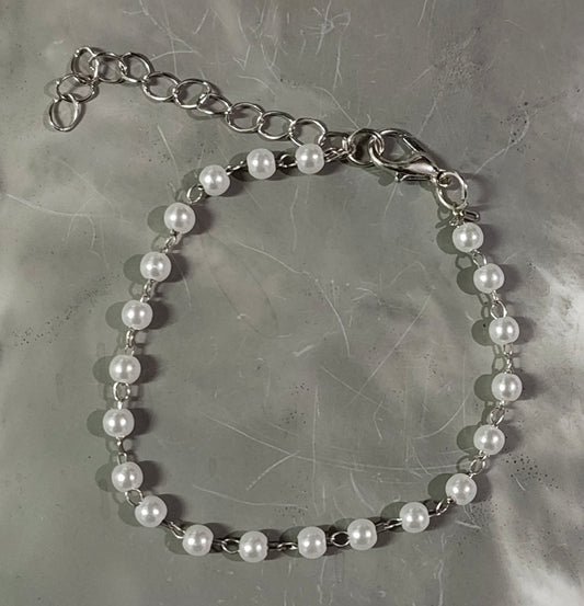 Silver Pearl Bracelet