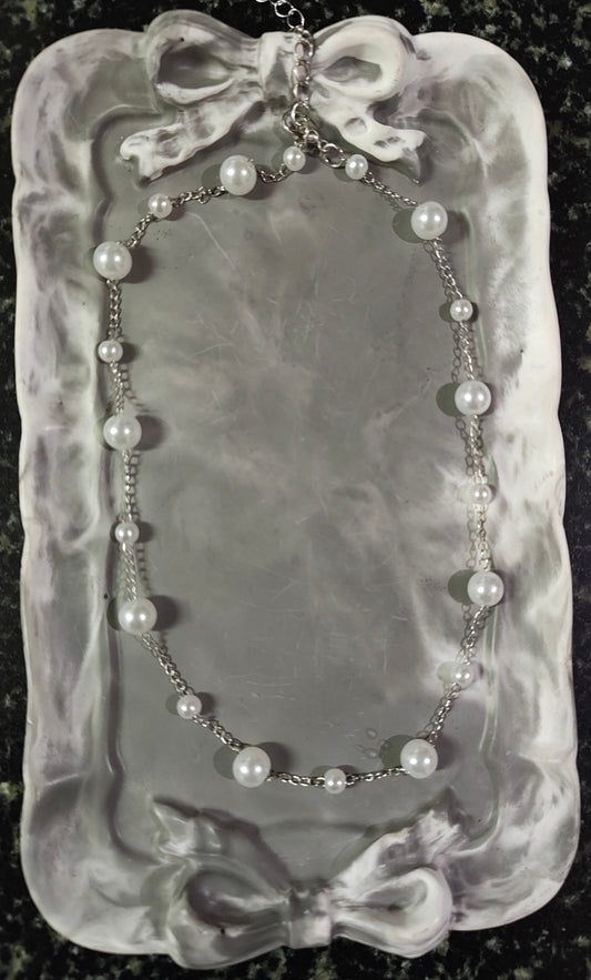 Silver Pearl Necklace