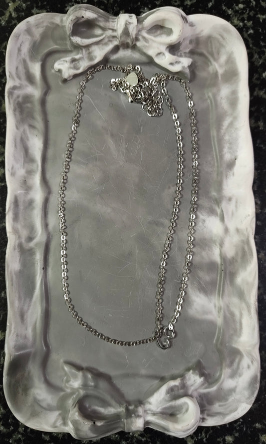 Silver One Side Double Layered Heart Necklace