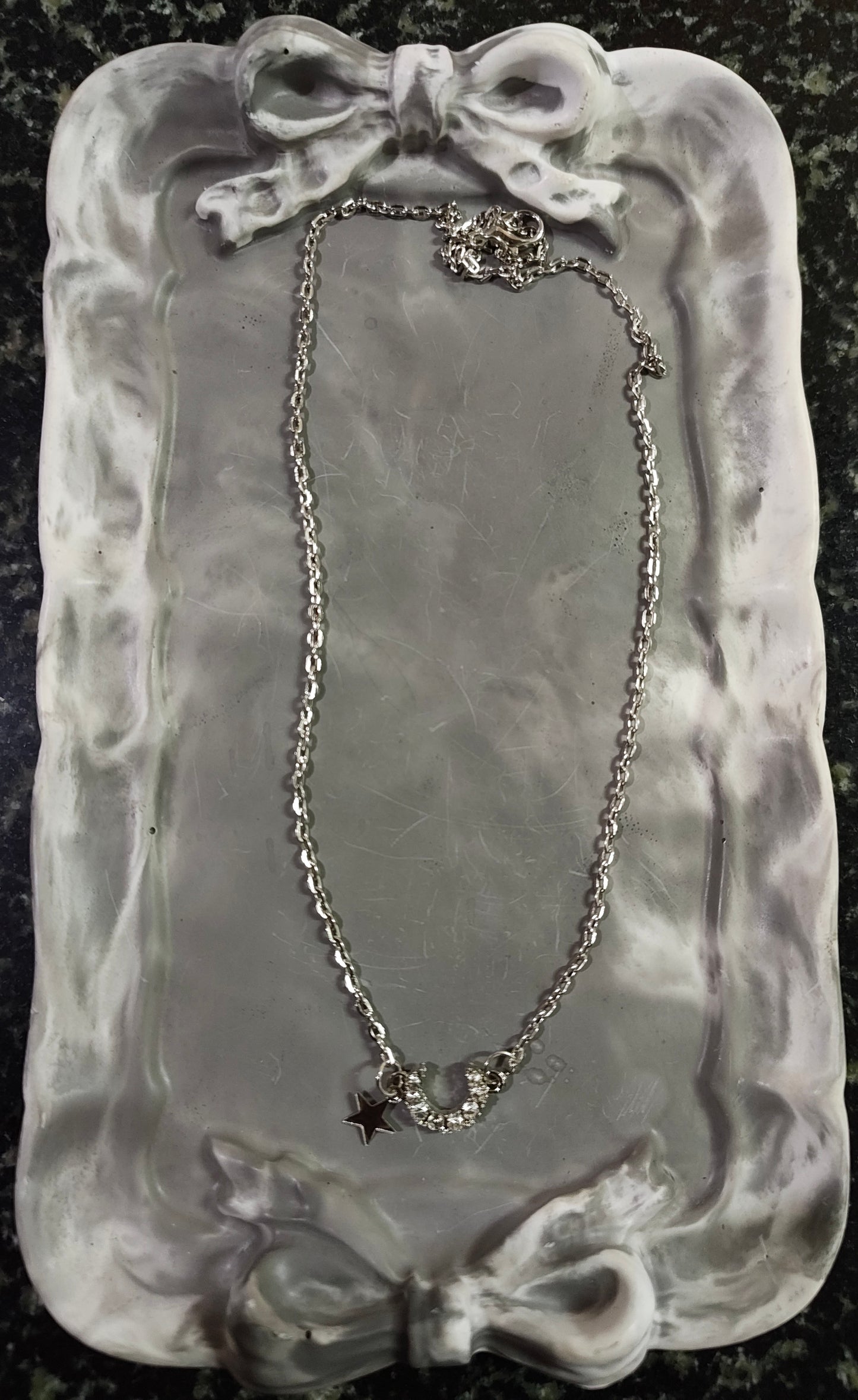 Silver Star Moon Necklace