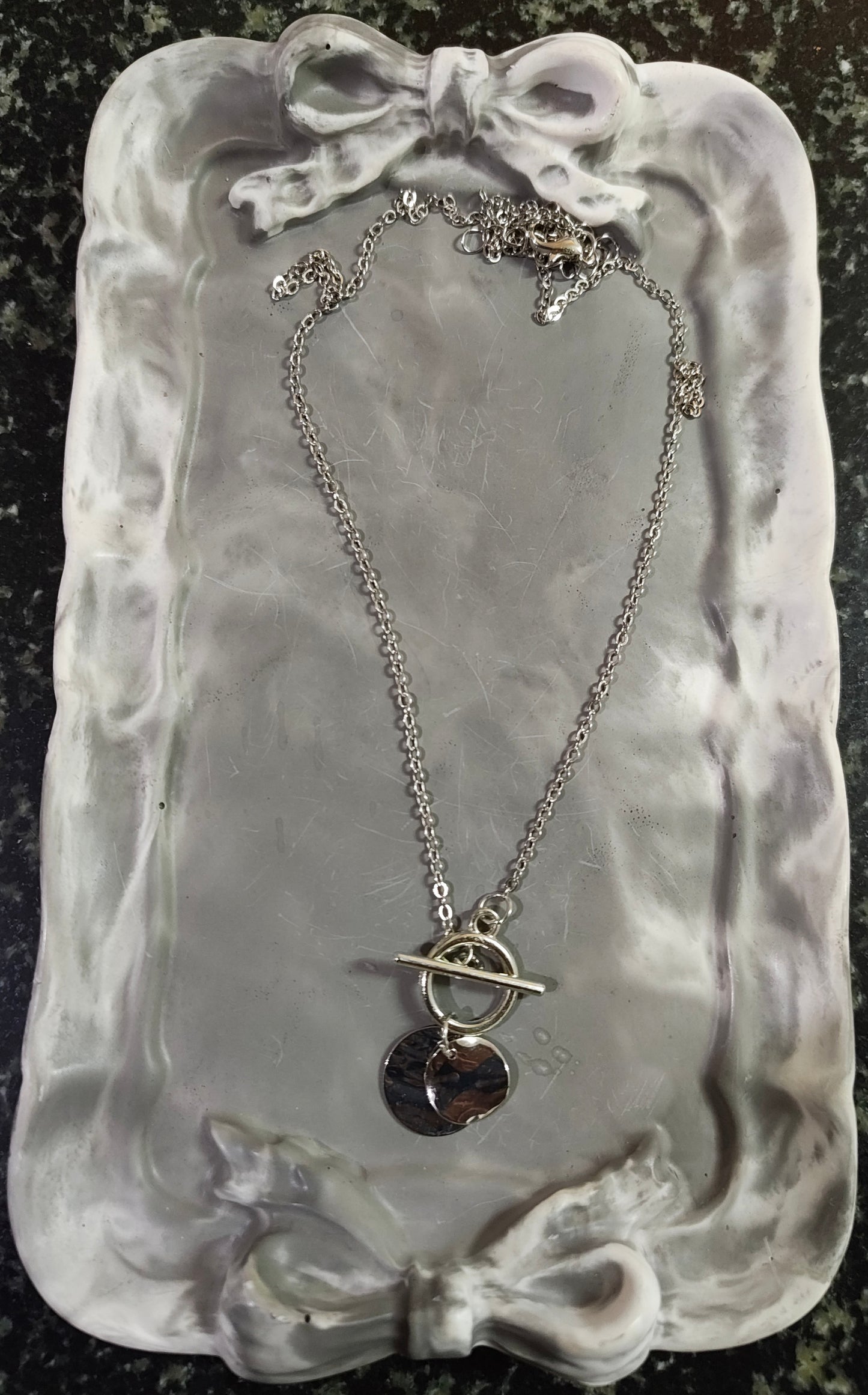 Silver Circle Lock Necklace