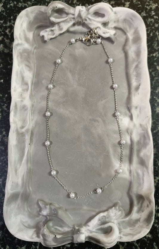 Silver Pearl Necklace