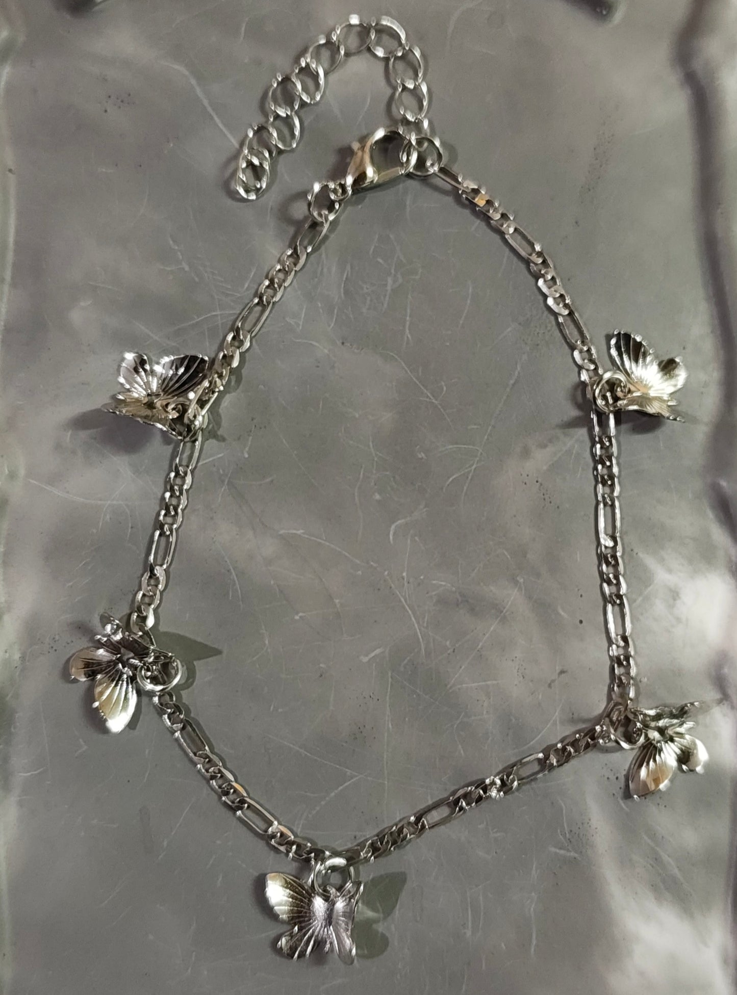 Silver Butterfly Anklet