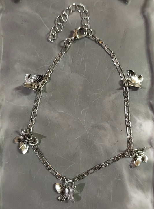 Silver Butterfly Anklet