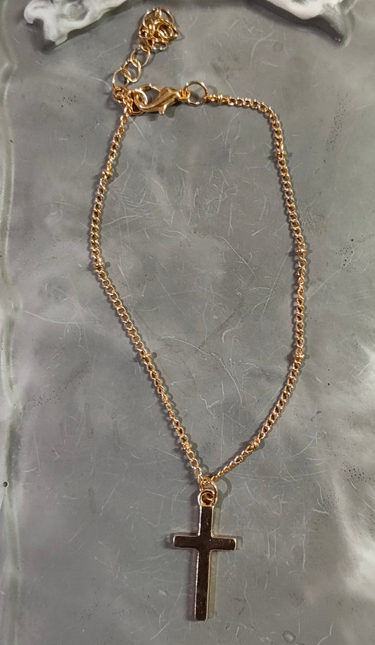 Golden Cross Anklet