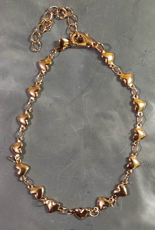 Golden Hearts Anklet