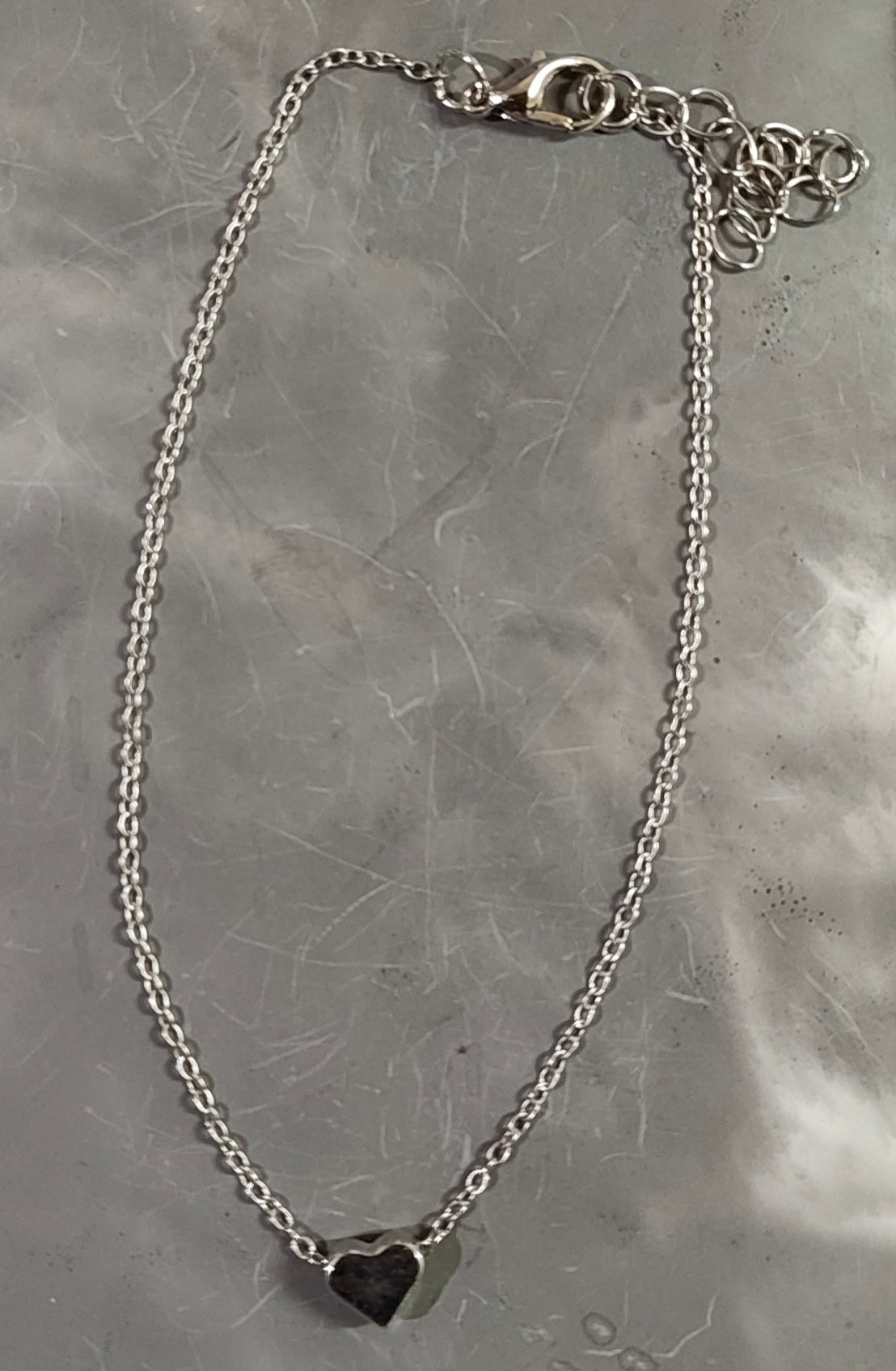 Silver Heart Anklet