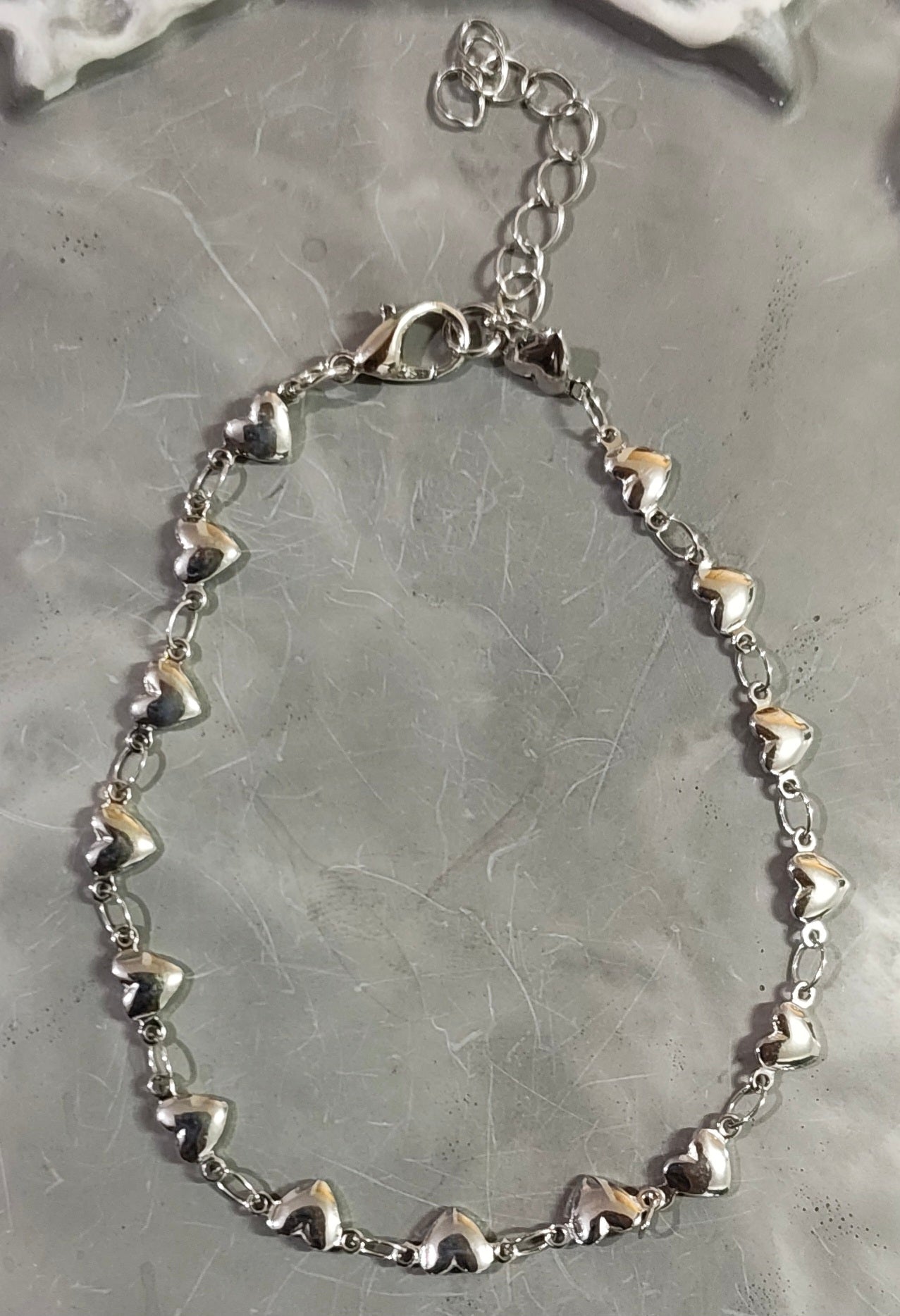 Silver Heart Anklet