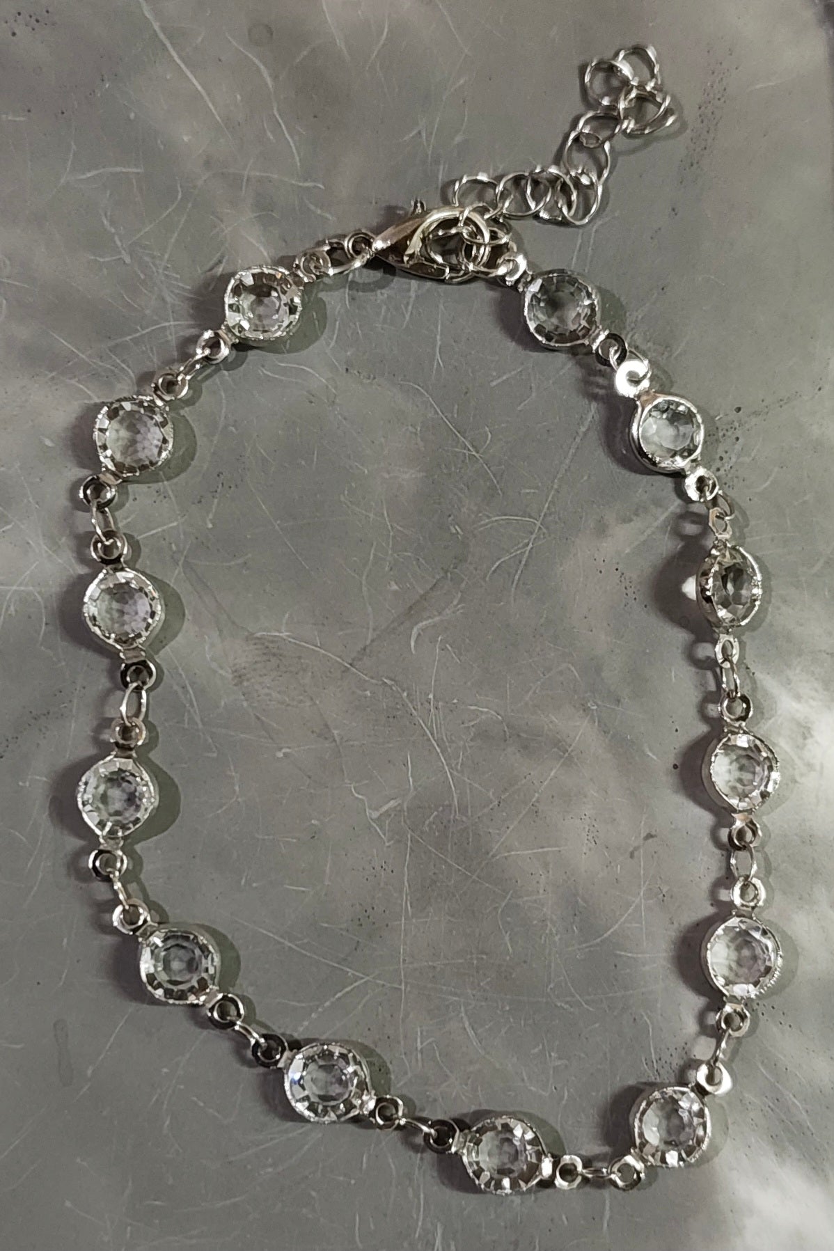 Silver Diamond Chain Anklet