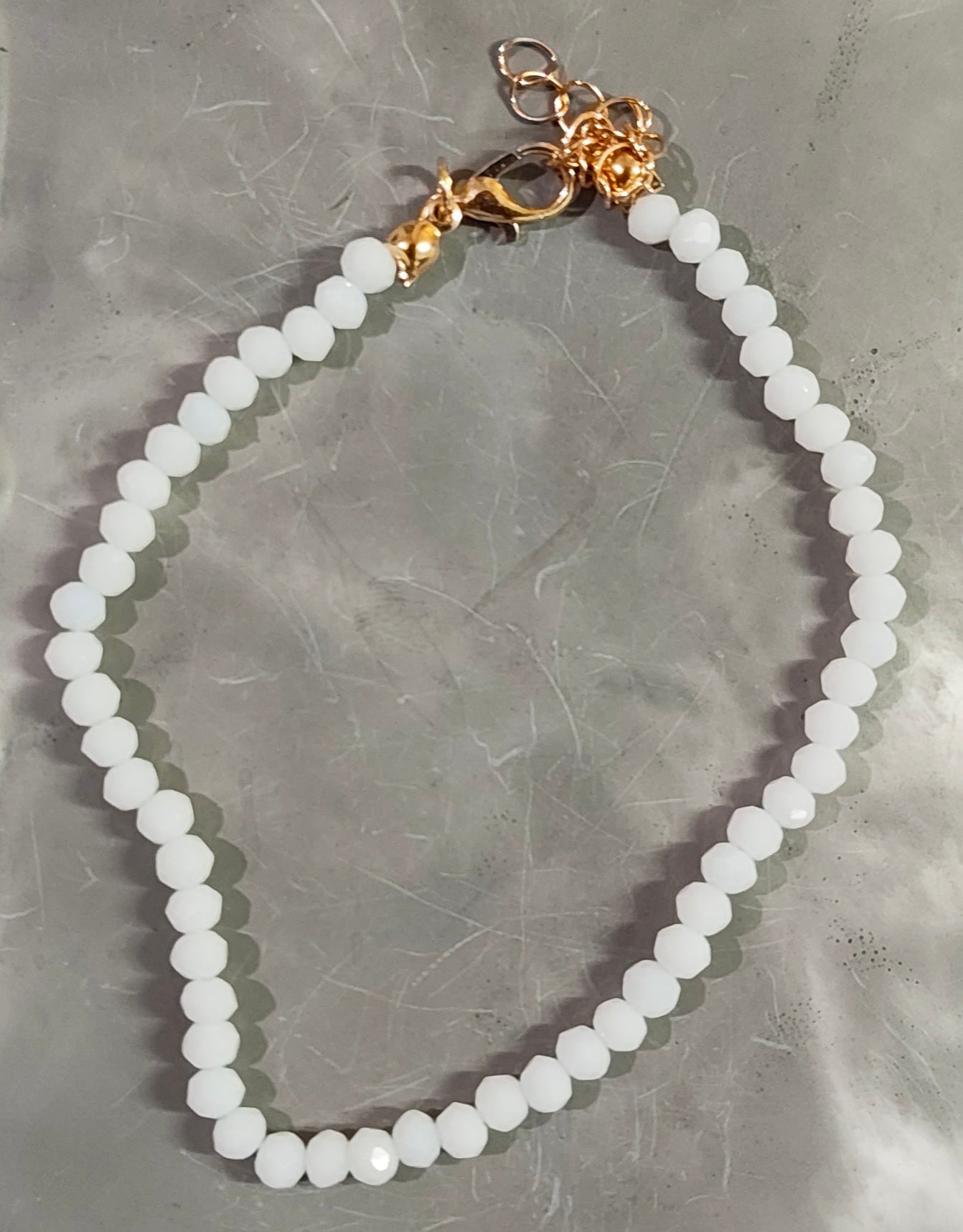 White Bead Anklet