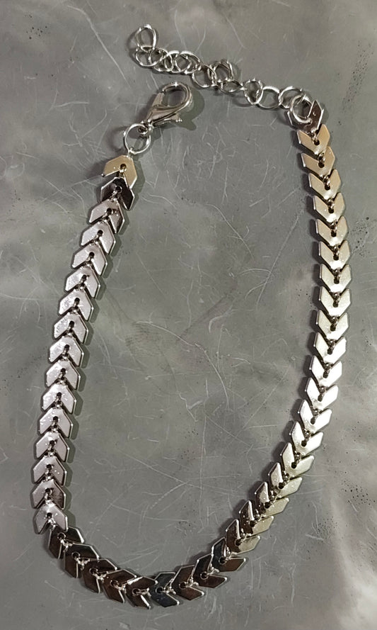 Silver Leaf Anklet