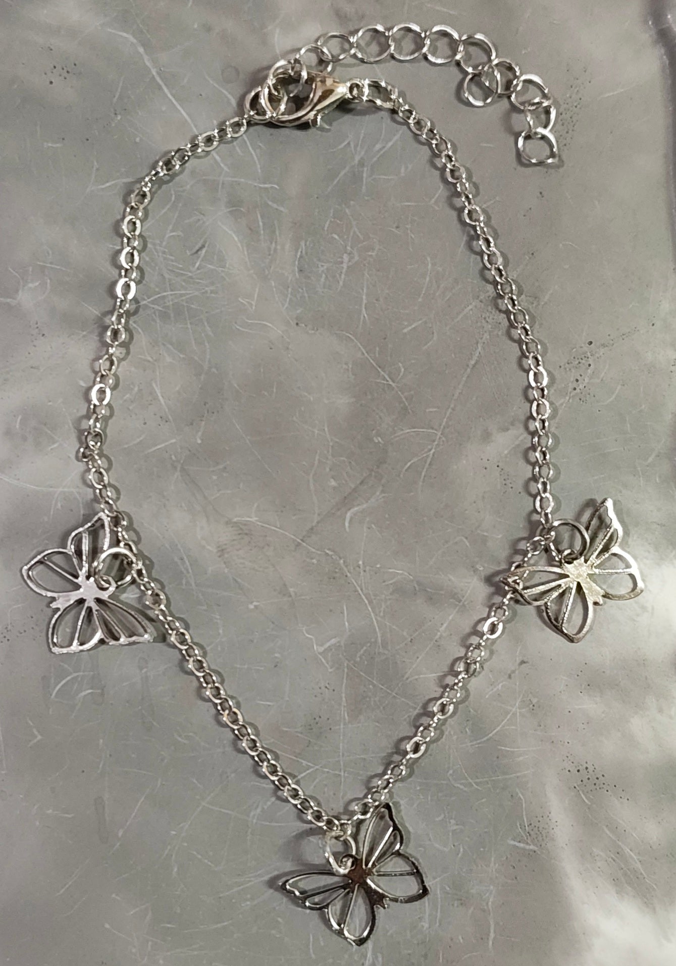 Silver Butterfly Anklet