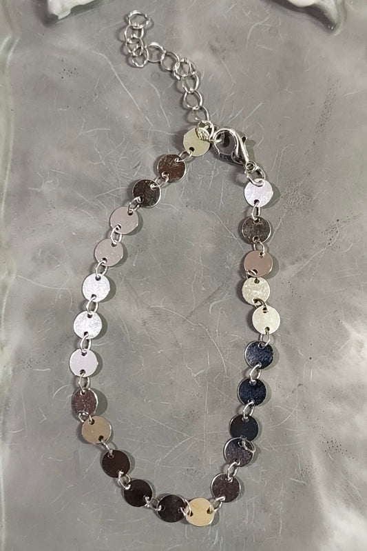 Silver Disk Anklet