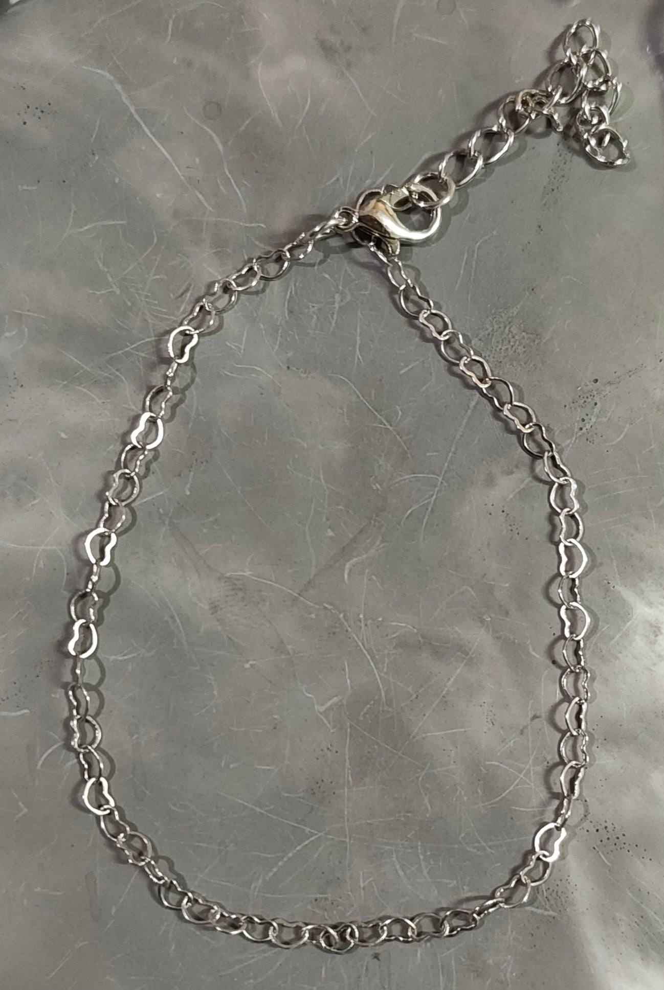 Silver Heart Chain Anklet