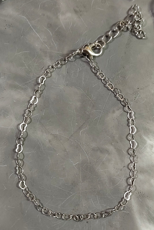 Silver Heart Chain Anklet