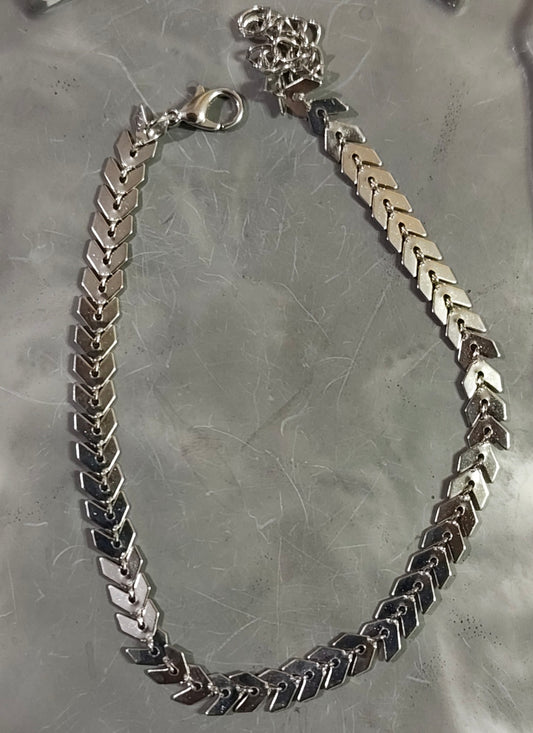 Silver Leaf Anklet