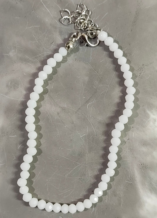 White Bead Anklet
