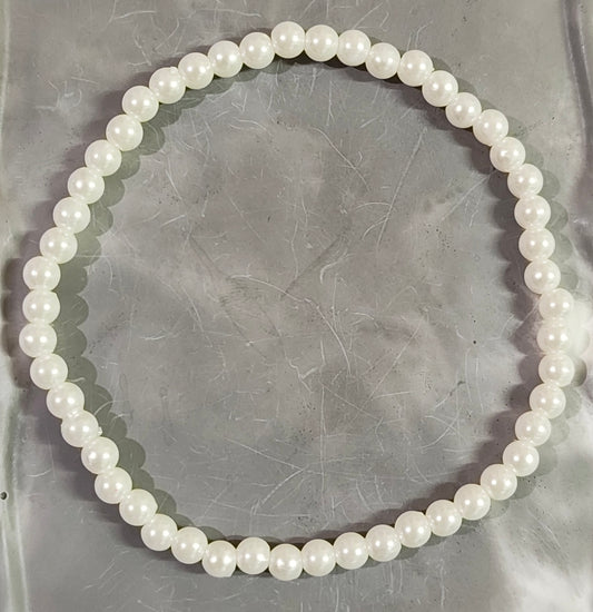 White Bead Anklet