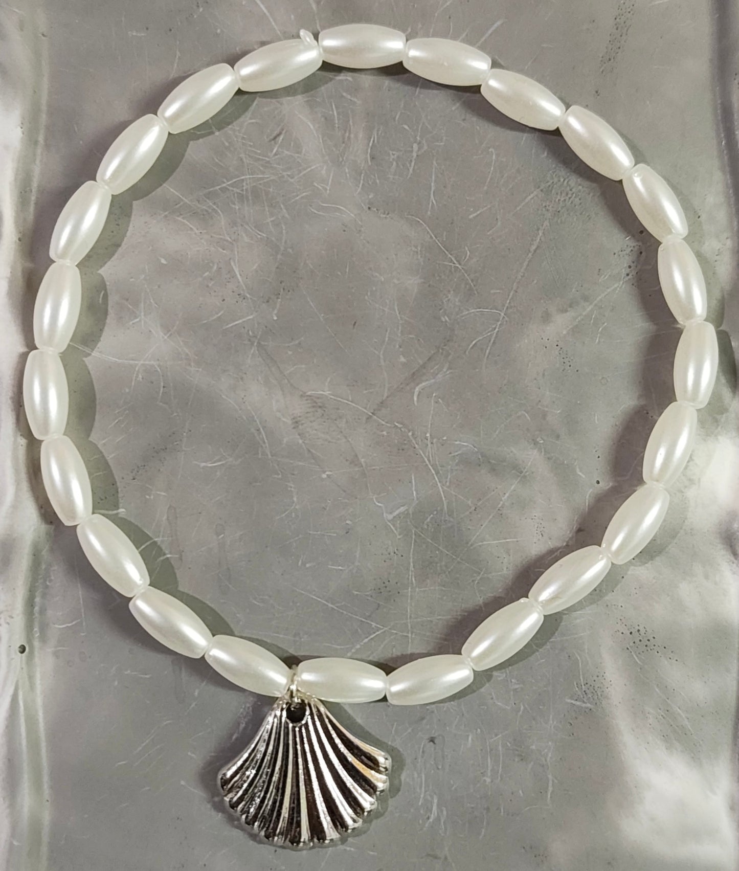 White Bead Shell Anklet