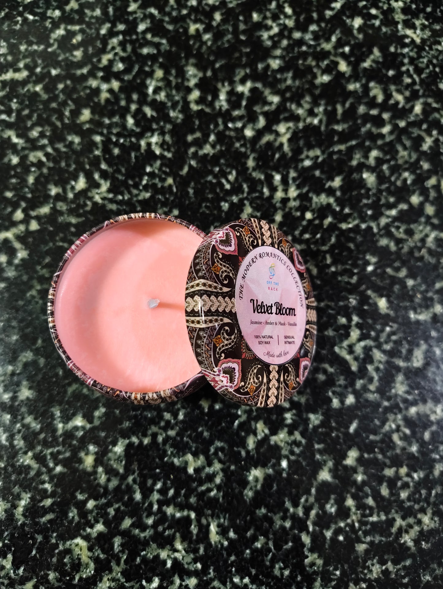 Velvet Bloom Mandala Tin Candle