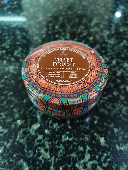 Velvet Forest Mandala Tin Candle