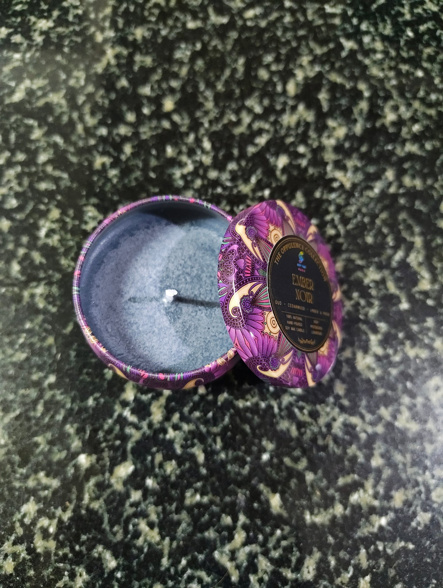 Ember Noir Mandala Tin Candle
