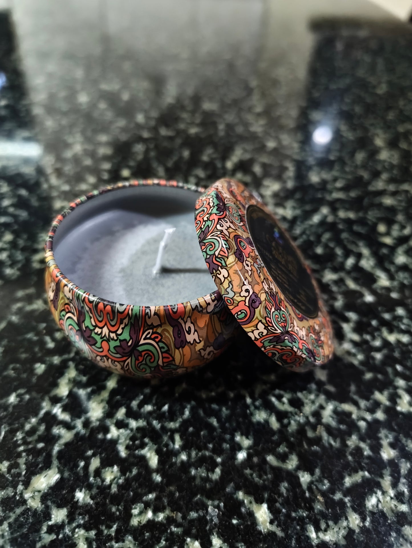 Golden Smoke Mandala Tin Candle