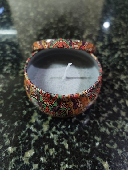 Golden Smoke Mandala Tin Candle