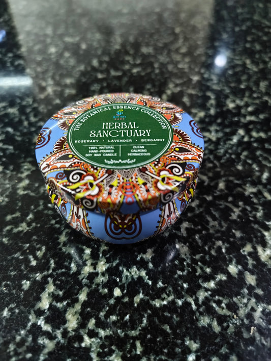 Herbal Sanctuary Mandala Tin Candle