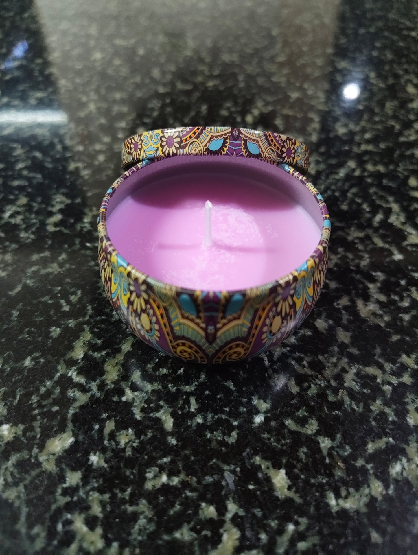 Orchid Silk Mandala Tin Candle