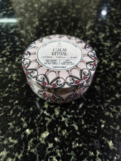 Calm Ritual Mandala Tin Candle