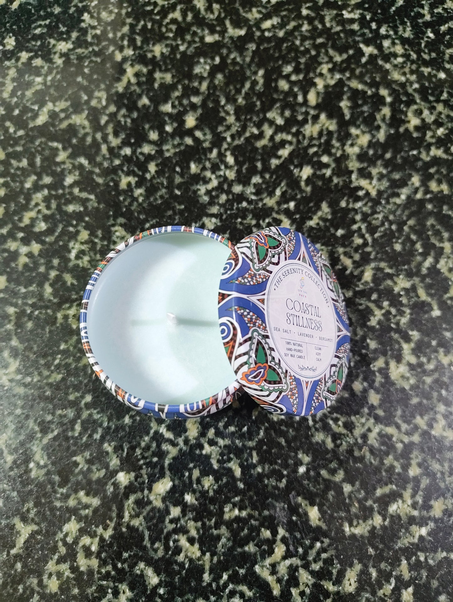 Coastal Stillness Mandala Tin Candle