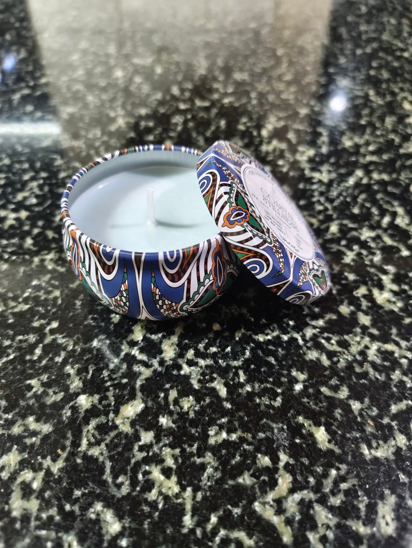 Coastal Stillness Mandala Tin Candle