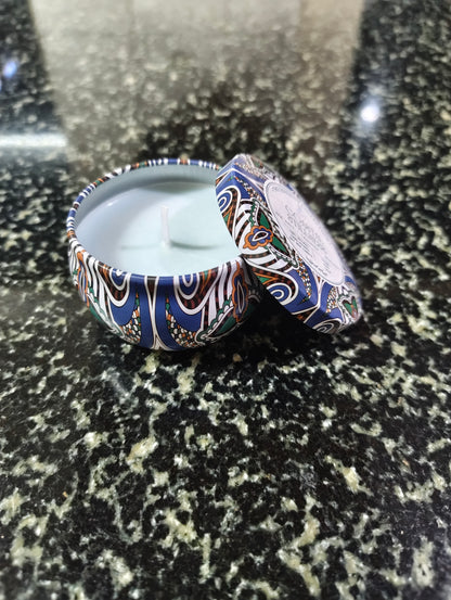 Coastal Stillness Mandala Tin Candle