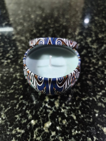 Coastal Stillness Mandala Tin Candle