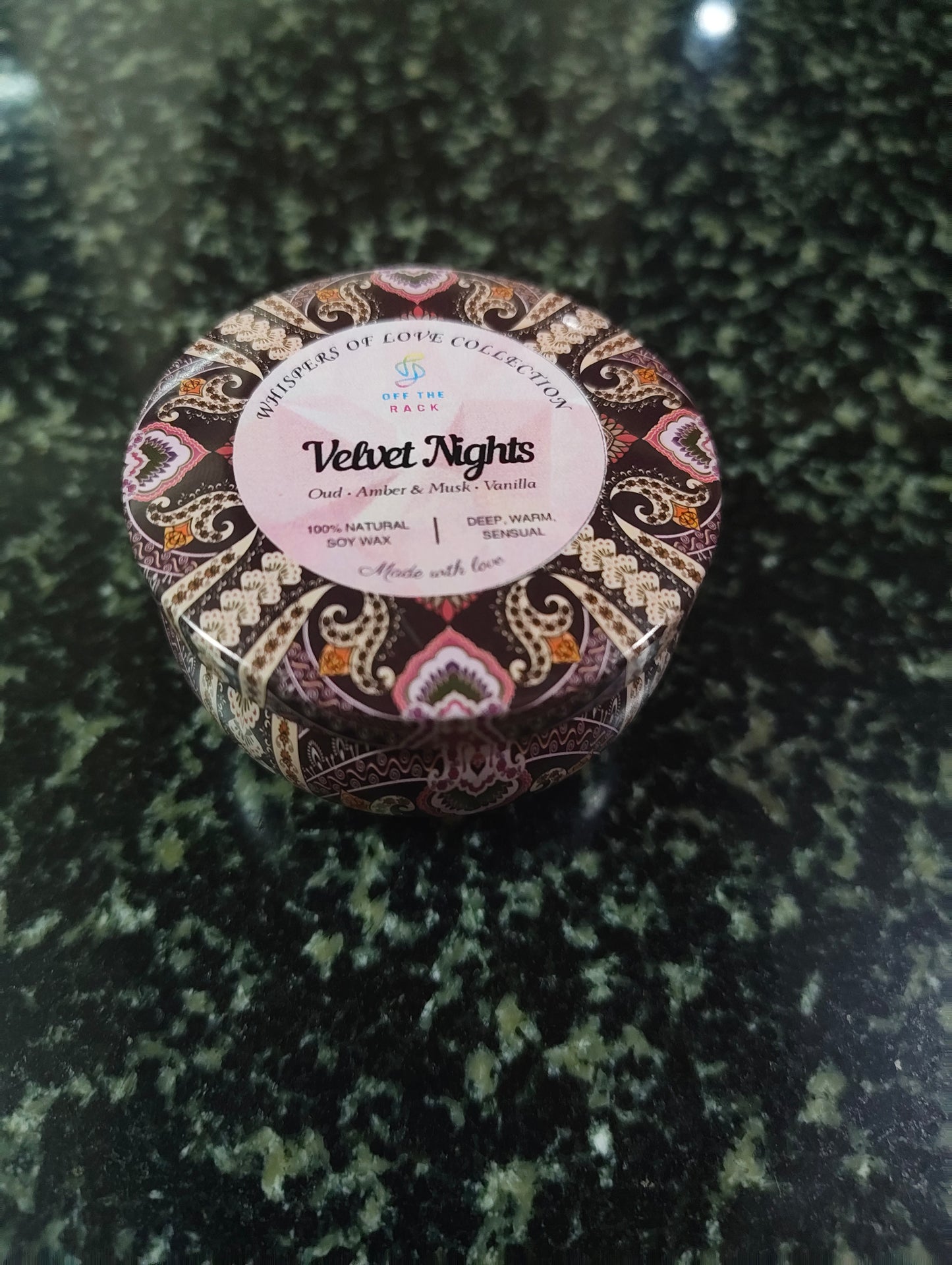 Velvet Nights Mandala Tin Candle