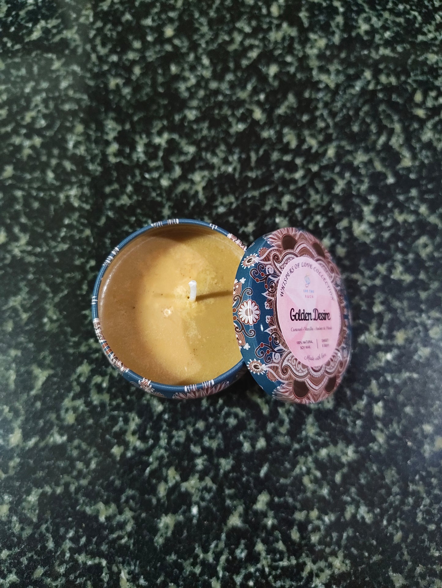 Golden Desire Mandala Tin Candle