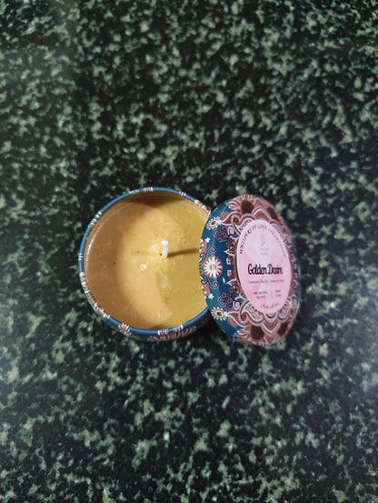 Golden Desire Mandala Tin Candle