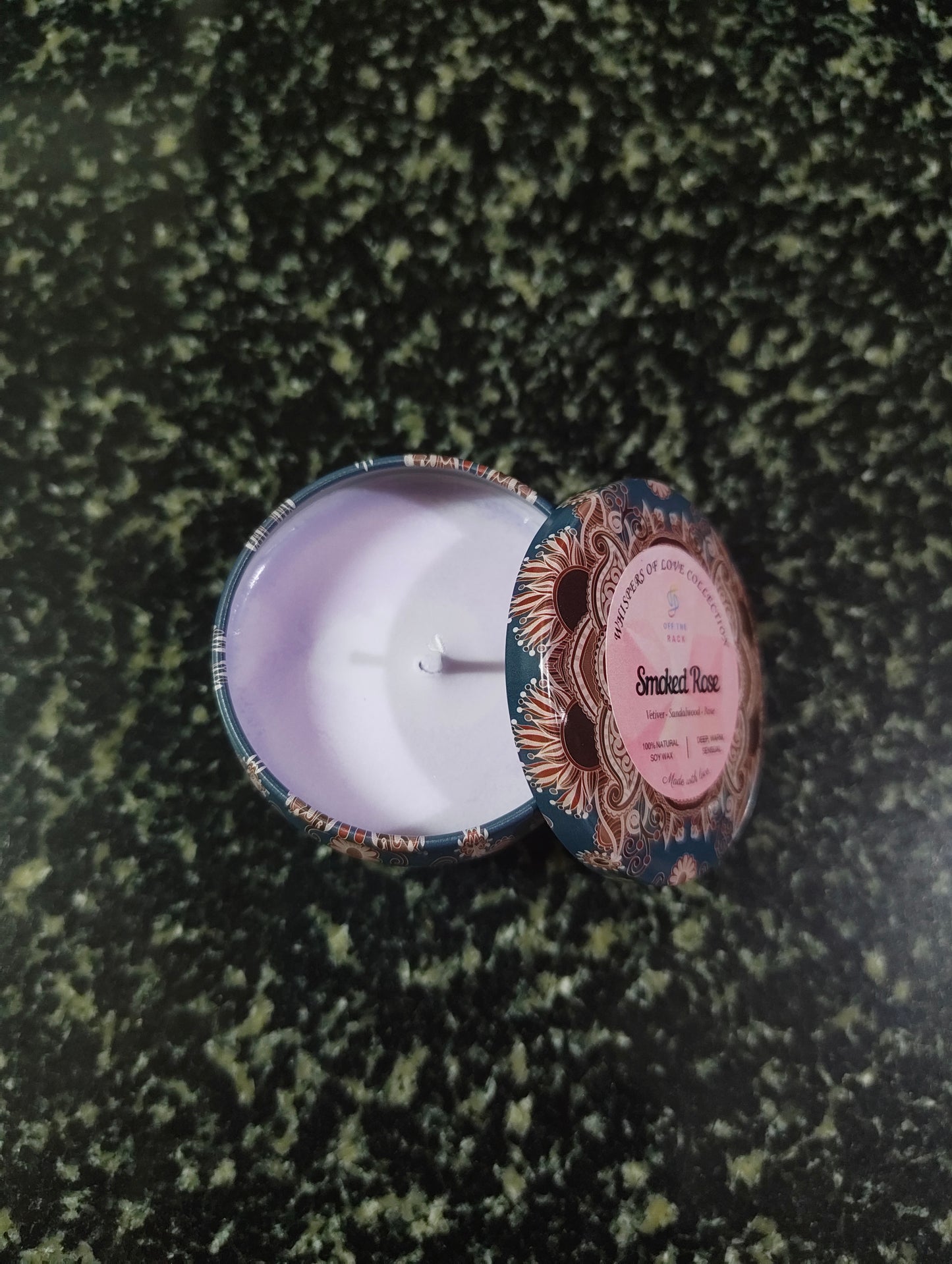 Smoked Rose Mandala Tin Candle