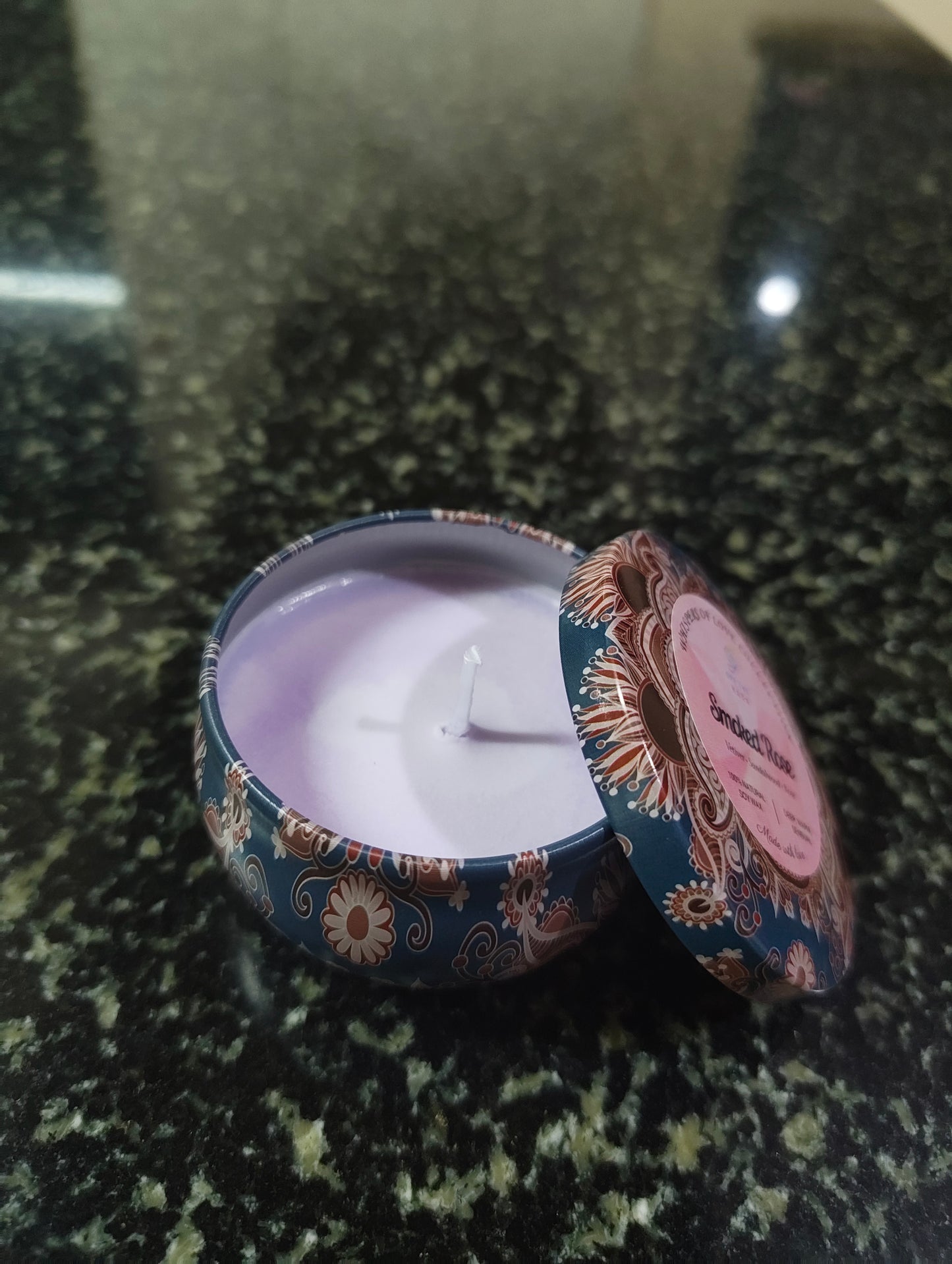 Smoked Rose Mandala Tin Candle