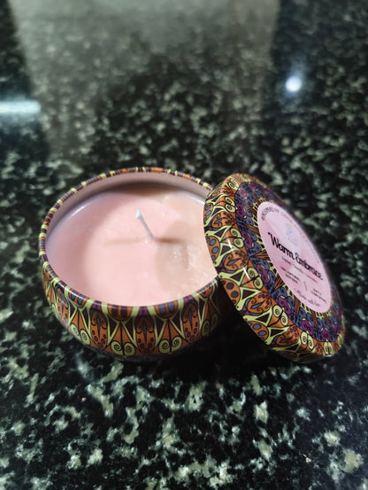 Warm Embrace Mandala Tin Candle