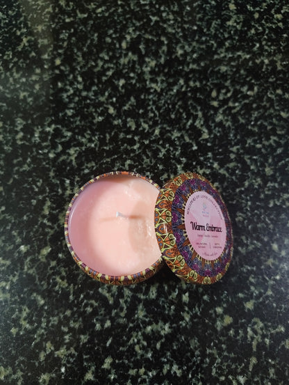 Warm Embrace Mandala Tin Candle