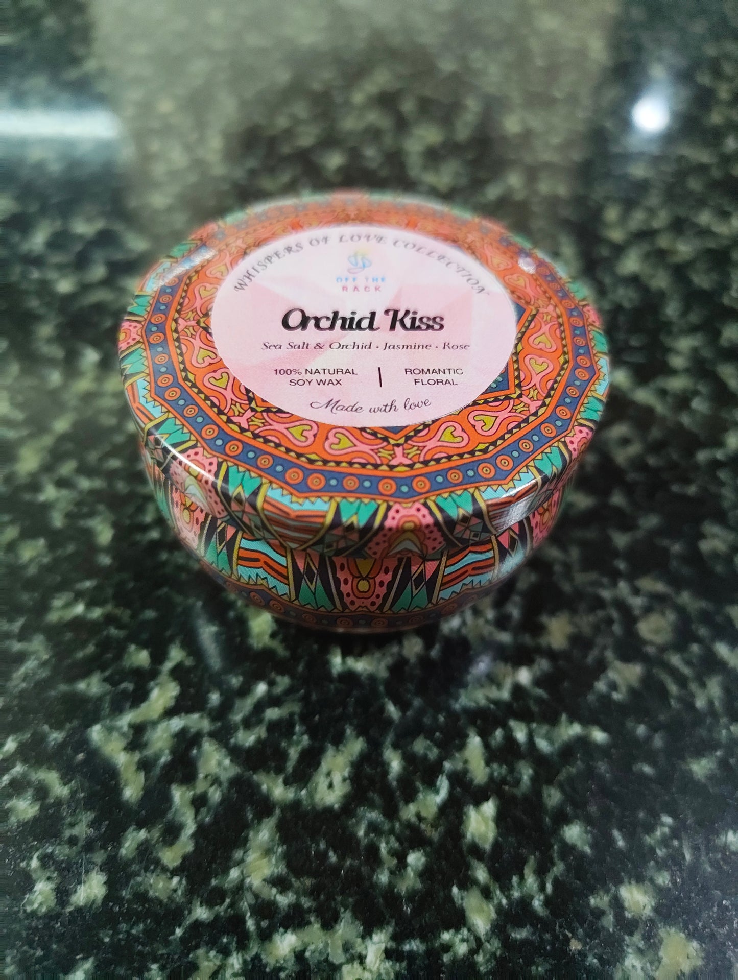 Orchid Kiss Mandala Tin Candle