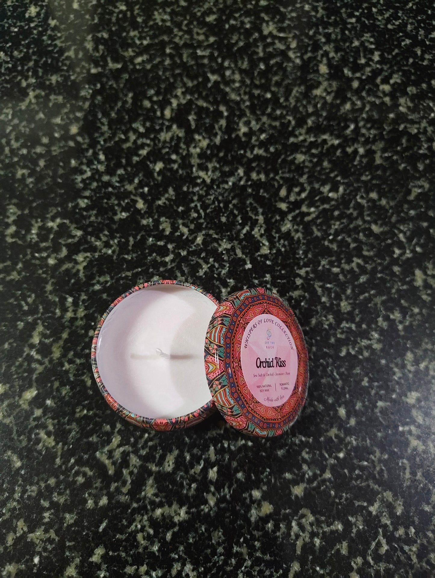 Orchid Kiss Mandala Tin Candle