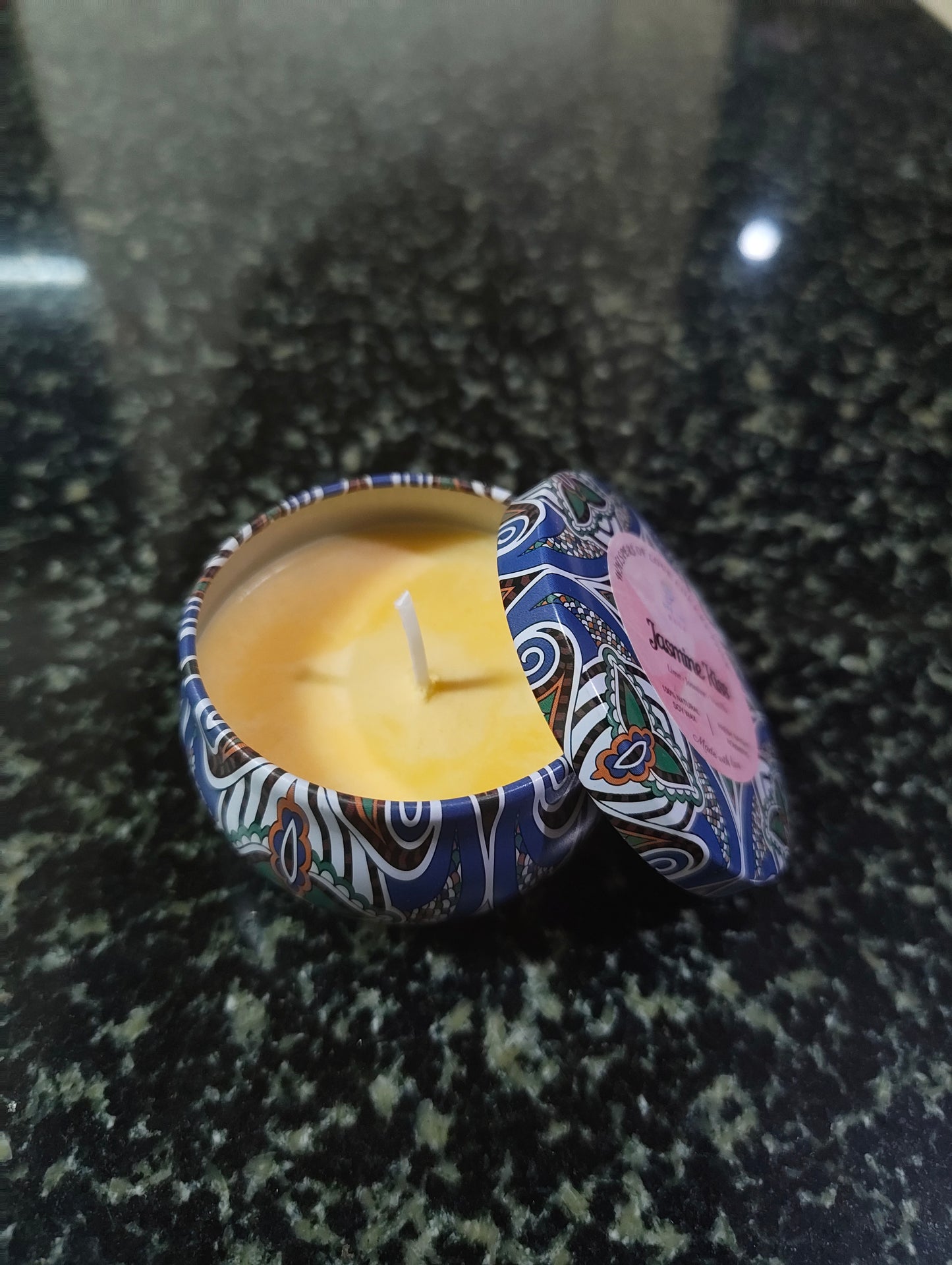 Jasmine Kiss Mandala Tin Candle