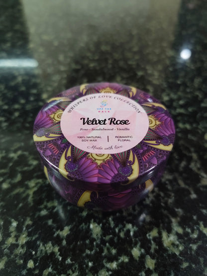 Velvet Rose Mandala Tin Candle